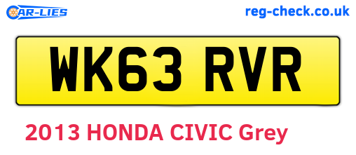 WK63RVR are the vehicle registration plates.