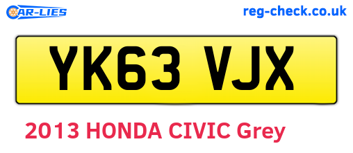 YK63VJX are the vehicle registration plates.