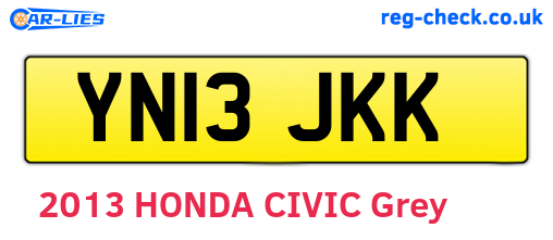 YN13JKK are the vehicle registration plates.