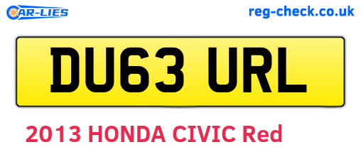 DU63URL are the vehicle registration plates.