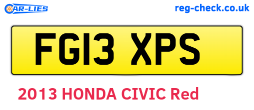FG13XPS are the vehicle registration plates.