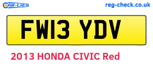 FW13YDV are the vehicle registration plates.