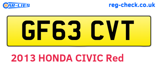 GF63CVT are the vehicle registration plates.