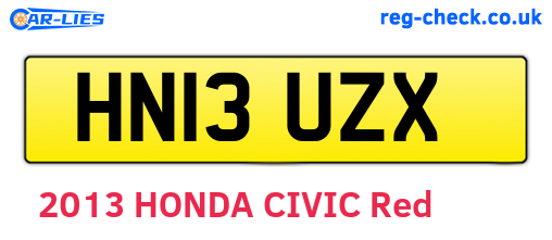 HN13UZX are the vehicle registration plates.