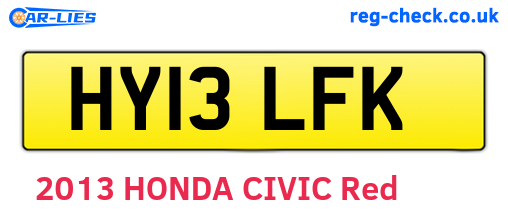HY13LFK are the vehicle registration plates.