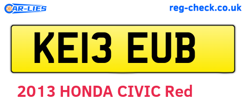 KE13EUB are the vehicle registration plates.