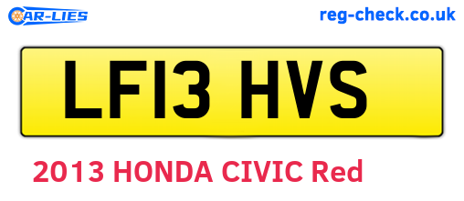 LF13HVS are the vehicle registration plates.