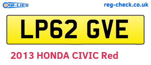 LP62GVE are the vehicle registration plates.