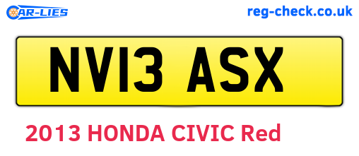 NV13ASX are the vehicle registration plates.