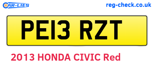 PE13RZT are the vehicle registration plates.