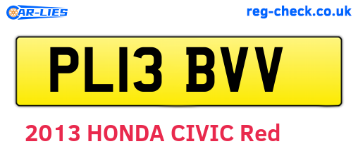PL13BVV are the vehicle registration plates.