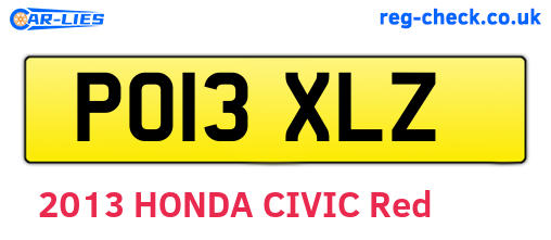 PO13XLZ are the vehicle registration plates.