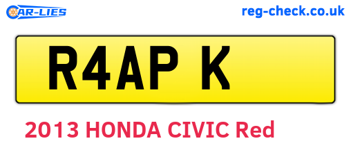 R4APK are the vehicle registration plates.