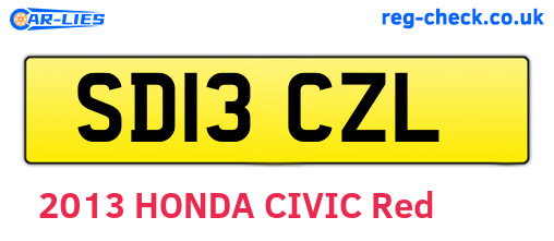 SD13CZL are the vehicle registration plates.