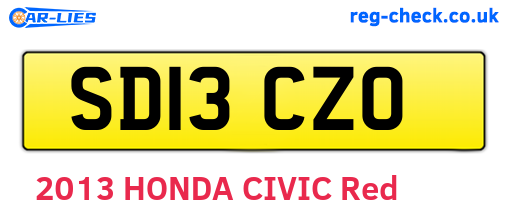 SD13CZO are the vehicle registration plates.