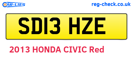 SD13HZE are the vehicle registration plates.
