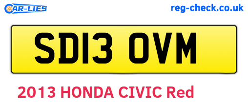 SD13OVM are the vehicle registration plates.
