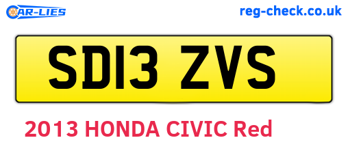 SD13ZVS are the vehicle registration plates.