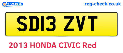 SD13ZVT are the vehicle registration plates.