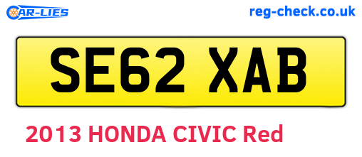 SE62XAB are the vehicle registration plates.