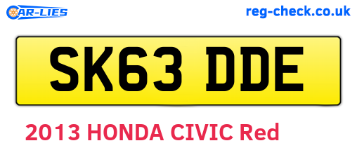 SK63DDE are the vehicle registration plates.