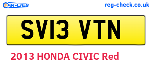 SV13VTN are the vehicle registration plates.