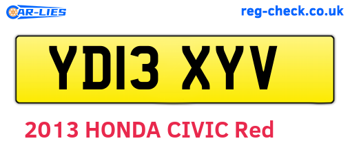 YD13XYV are the vehicle registration plates.