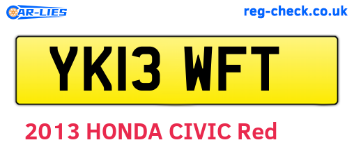 YK13WFT are the vehicle registration plates.