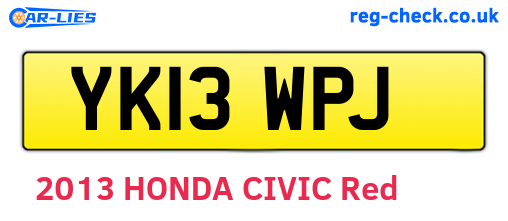 YK13WPJ are the vehicle registration plates.
