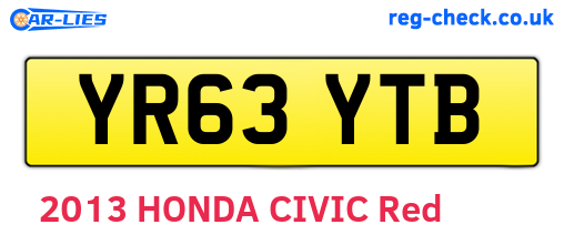 YR63YTB are the vehicle registration plates.