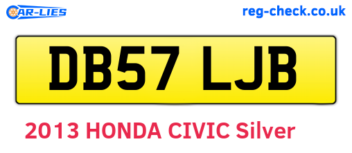 DB57LJB are the vehicle registration plates.