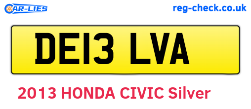 DE13LVA are the vehicle registration plates.