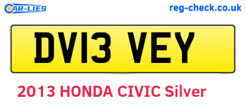 DV13VEY are the vehicle registration plates.