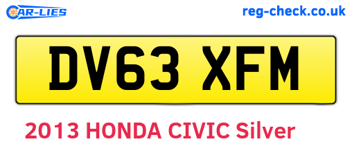 DV63XFM are the vehicle registration plates.