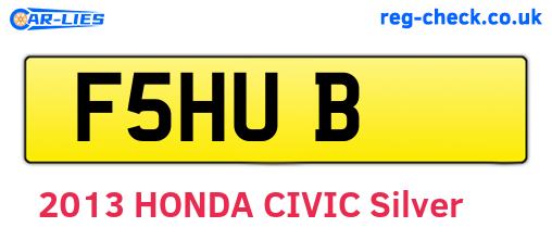 F5HUB are the vehicle registration plates.
