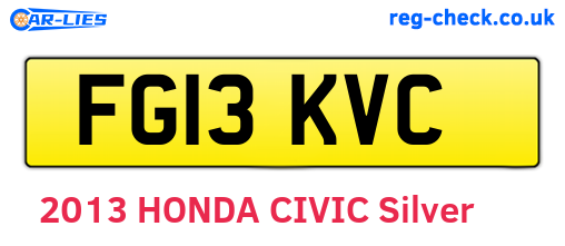 FG13KVC are the vehicle registration plates.