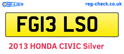 FG13LSO are the vehicle registration plates.