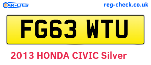 FG63WTU are the vehicle registration plates.