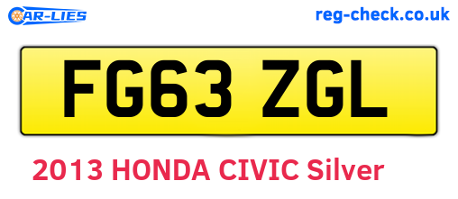 FG63ZGL are the vehicle registration plates.