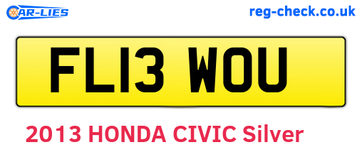 FL13WOU are the vehicle registration plates.