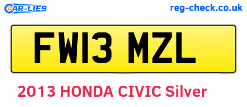 FW13MZL are the vehicle registration plates.