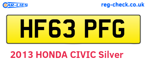 HF63PFG are the vehicle registration plates.