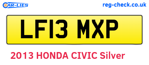 LF13MXP are the vehicle registration plates.