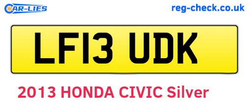 LF13UDK are the vehicle registration plates.