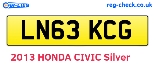 LN63KCG are the vehicle registration plates.