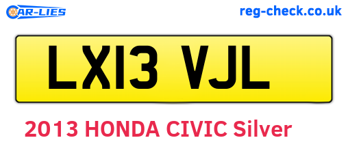 LX13VJL are the vehicle registration plates.