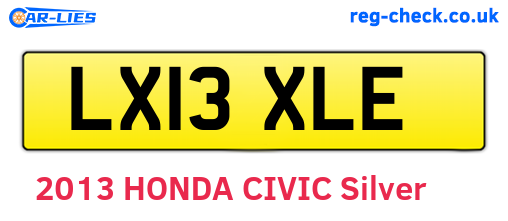 LX13XLE are the vehicle registration plates.