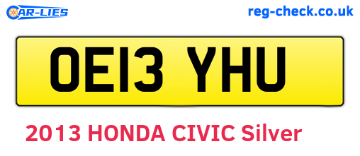 OE13YHU are the vehicle registration plates.