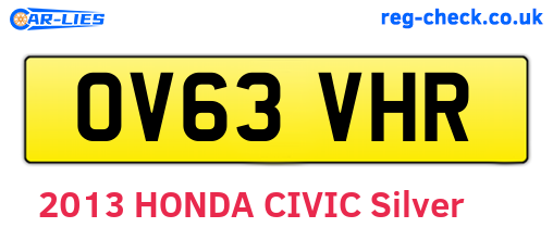 OV63VHR are the vehicle registration plates.