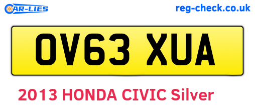 OV63XUA are the vehicle registration plates.